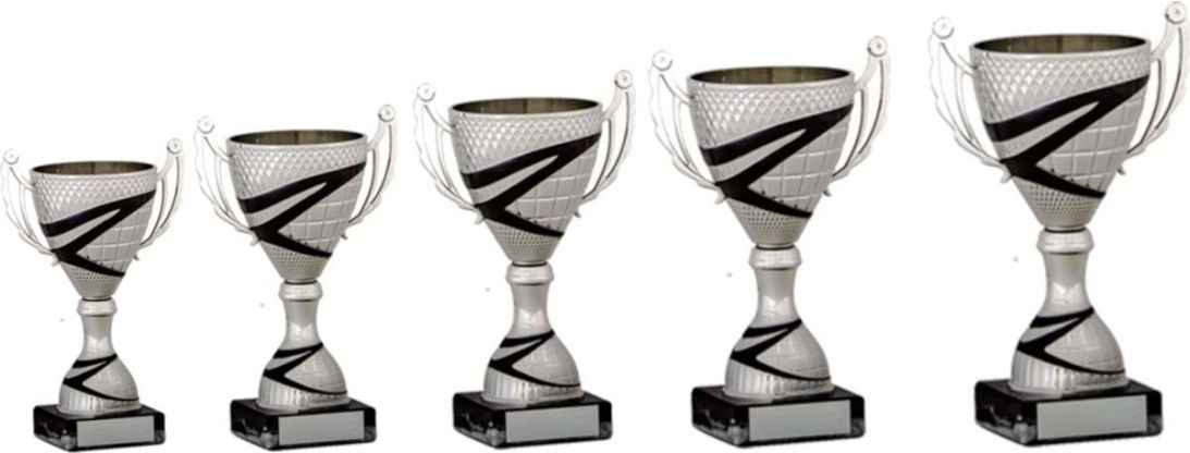 Silver Black Cup Trophies 1974 Series Plastic Body